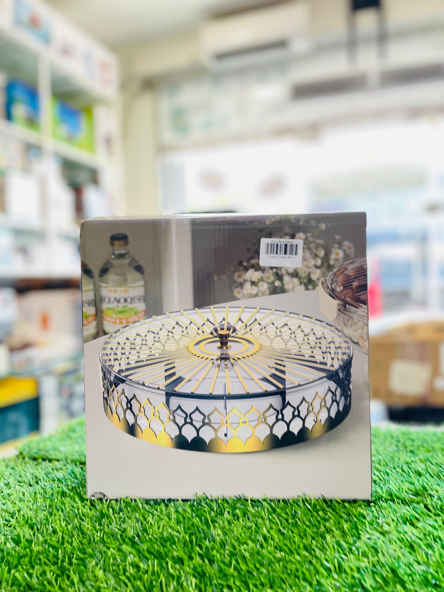 🔴Fruit Snack Plate with Gold Handles