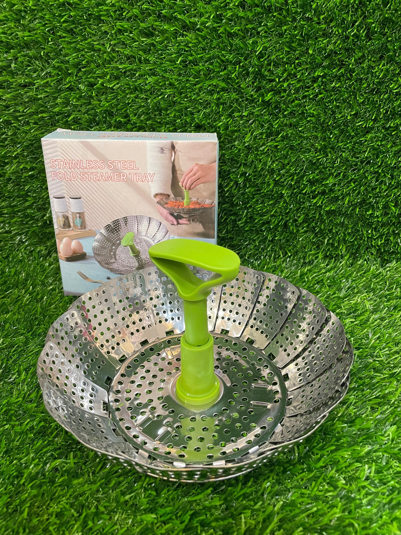 ⭕STAINLESS STEEL FOLD STEAMER TRAY