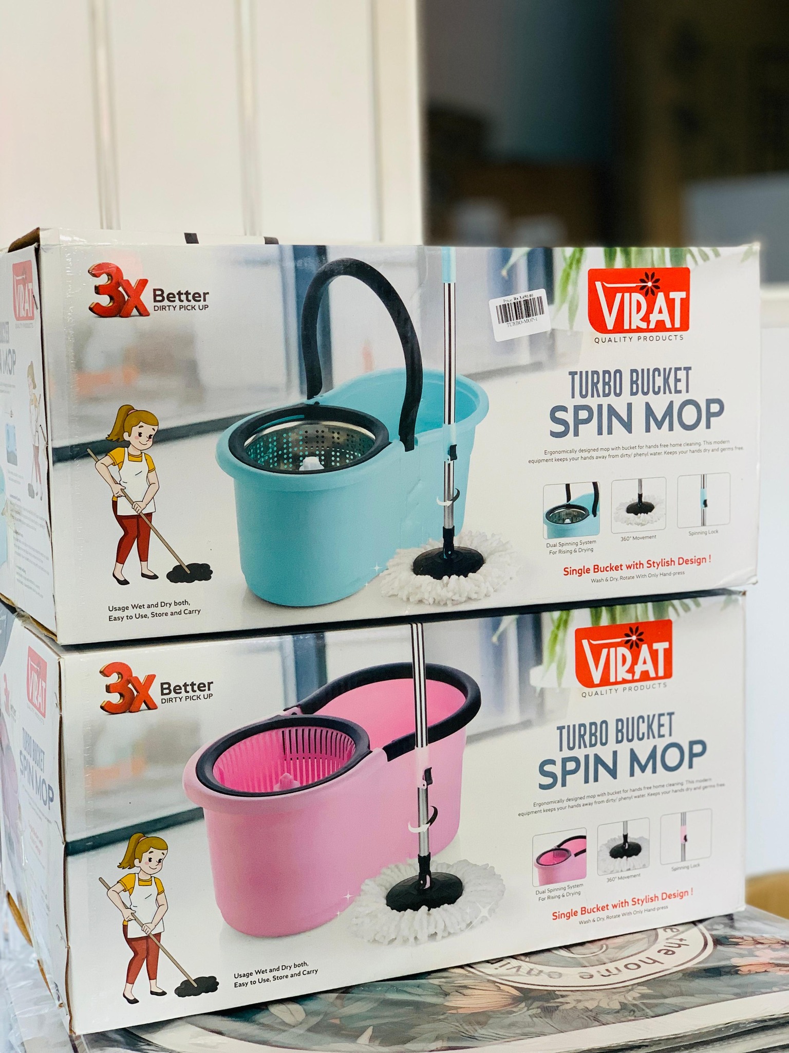 ⭕TURBO BUCKET SPIN MOP